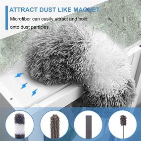 img 2 attached to 🧹 OOSOFITT Microfiber Duster Kit: 6pcs, Long Extendable Dusters with 100" Pole – Perfect for High Ceilings, Ceiling Fans, Cars, and House Cleaning