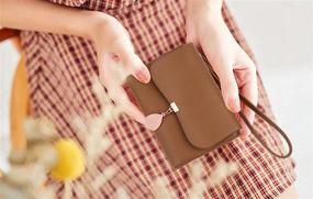 img 2 attached to Stylish Marggage Wristlet Wallets for Women: Leaf Pendant Coin Purse, Billfold Credit Card Holder, Organizer - Premium PU Leather Collection