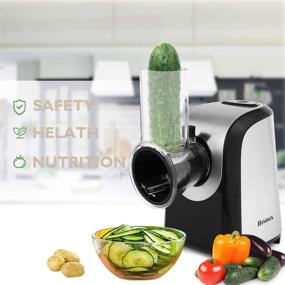 img 3 attached to 🧀 Efficient Electric Cheese Grater: Professional Salad Maker with One-Touch Control and 5 Stainless Steel Rotary Blades for Fruits, Vegetables, and Cheeses