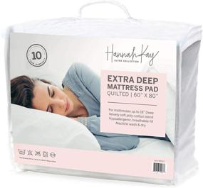 img 2 attached to 🛏️ Hanna Kay's Clyne Collection Quilted Stretch-to-Fit Mattress Pad: Ultimate Comfort for Queen Beds