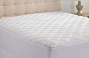 img 4 attached to 🛏️ Hanna Kay's Clyne Collection Quilted Stretch-to-Fit Mattress Pad: Ultimate Comfort for Queen Beds