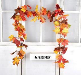 img 1 attached to 🍁 LSKYTOP 4-Piece 5.8ft/pc Autumn Maple Leaves Garland - Artificial Fall Foliage Garland for Indoor/Outdoor Wedding, Thanksgiving Dinner Party, and Home Decor