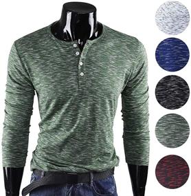 img 3 attached to 👕 Men's Striped Henley Shirts with Sleeve – FORBUSITE Clothing