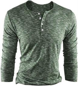 img 4 attached to 👕 Men's Striped Henley Shirts with Sleeve – FORBUSITE Clothing