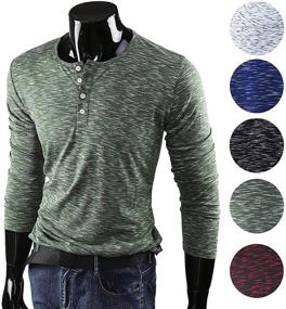 img 2 attached to 👕 Men's Striped Henley Shirts with Sleeve – FORBUSITE Clothing