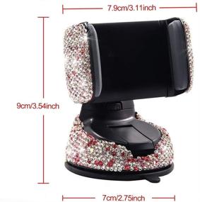 img 3 attached to Bling Rhinestone Car Phone Holder Windshield Dashboard Mount Adjustable Phone Holder For Easy View GPS Screen Compatible With IPhone 5 6S 7 8S 9 10 SE XS XR S20 (Multi-Colored)