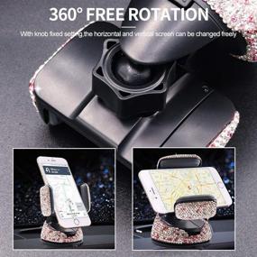 img 1 attached to Bling Rhinestone Car Phone Holder Windshield Dashboard Mount Adjustable Phone Holder For Easy View GPS Screen Compatible With IPhone 5 6S 7 8S 9 10 SE XS XR S20 (Multi-Colored)