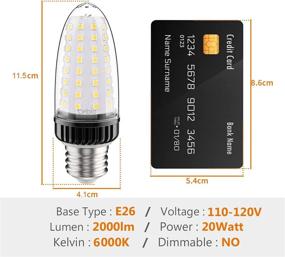 img 3 attached to 🕯️ Tebio LED E26 Candle Bulb 20W: Enhance Your Space with Middle Edison Screw Corn Bulb