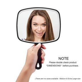 img 3 attached to 🖤 OMIRO Black Handheld Mirror with Handle, 6.3" W x 9.6" L - Improved SEO
