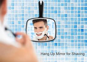 img 1 attached to 🖤 OMIRO Black Handheld Mirror with Handle, 6.3" W x 9.6" L - Improved SEO