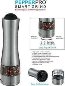 img 1 attached to Effortlessly Perfect: Prodyne Smart Grind Lighted Electric Mill, Stainless Steel