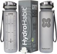 hydro habit - sports water bottle with time marker reminder and enhanced features - 32 oz 1 liter logo