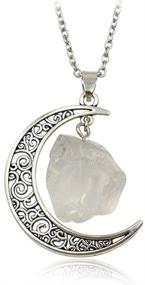 img 1 attached to Crescent Necklace Antiqued Necklaces Women White