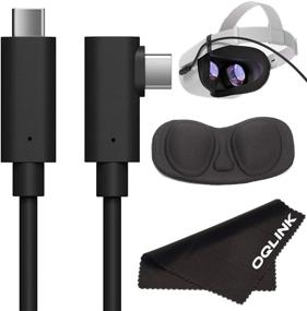 img 4 attached to 🔌 OQLINK Oculus Quest 2 Link Кабель 16ft (5М) - Передача данных высокой скорости и быстрая зарядка: USB-Type C to C, USB 3.2 Gen1 5Gbps/3A - Бонусный чехол для линз и микрофибровая салфетка