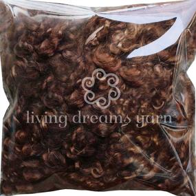 img 2 attached to 100% Mohair Fiber Locks for Doll Hair and Wigs | Organic Hand-Dyed Wool for Felting, Blending, Spinning, Knitting, Embellishments | 1 oz, Brown