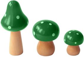 img 1 attached to SPWOLFRT Wooden Mushroom Set - 8 Pack of Natural Unfinished Mushrooms in Various Sizes for Arts and Crafts Projects, DIY Bookshelf, Desk, and Home Decoration