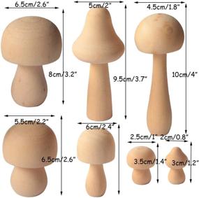 img 3 attached to SPWOLFRT Wooden Mushroom Set - 8 Pack of Natural Unfinished Mushrooms in Various Sizes for Arts and Crafts Projects, DIY Bookshelf, Desk, and Home Decoration