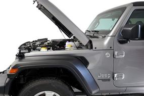 img 1 attached to 🚙 Enhance Your Jeep Wrangler JL & Gladiator with Redline Tuning 21-20003-02 Hood QuickLIFT PLUS: Bolt-in System with All Black Components