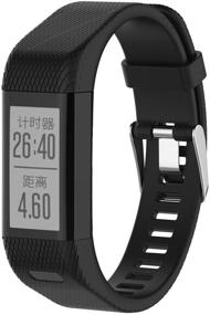 img 2 attached to 📱 ECSEM Replacement Soft Silicone Bands and Straps Compatible with Garmin Vivosmart HR+ (Not for Vivosmart HR) - Includes Tool and Screw