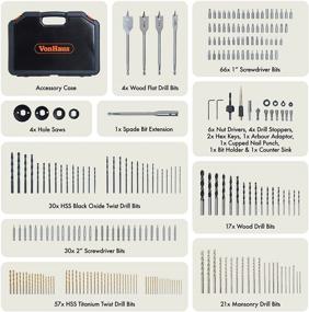 img 1 attached to VonHaus 246 Piece Titanium Drilling Plastics