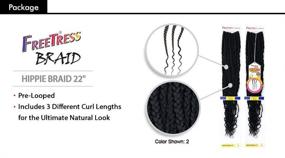 img 3 attached to FreeTress Synthetic Crochet Braids Hippie Hair Care