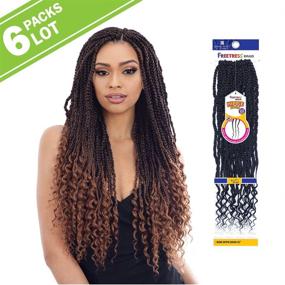 img 1 attached to FreeTress Synthetic Crochet Braids Hippie Hair Care