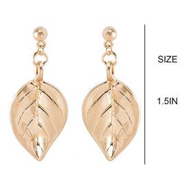 img 2 attached to 🌿 Shegirl Leaf Earrings: Stylish Gold Studs and Dangling Leaves – Perfect Fashion Jewelry for Women and Girls Gifts