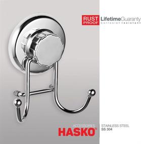 img 3 attached to 🔧 HASKO Accessories: Premium Stainless Steel Vacuum Suction Cup Hooks for Bathroom and Kitchen- Securely Holds Towels, Robes, and Loofahs (Chrome)