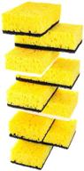 9 pack of okleen yellow multi-use scrub sponges - heavy duty, odorless, non-scratch fiber for daily cleaning of hard, dirty surfaces. made in europe, 4.3x2.8x1.4 inches, durable and delicate scrubber logo