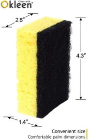 img 1 attached to 9 Pack of Okleen Yellow Multi-Use Scrub Sponges - Heavy Duty, Odorless, Non-Scratch Fiber for Daily Cleaning of Hard, Dirty Surfaces. Made in Europe, 4.3x2.8x1.4 inches, Durable and Delicate Scrubber