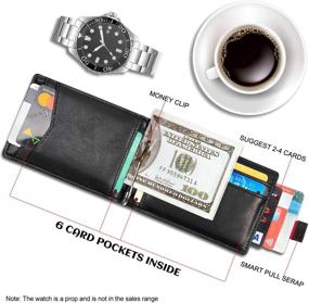 img 2 attached to 🔒 RFID Blocking Minimalist Wallet for Men – Sleek Outside Wallets, Card Cases & Money Organizers