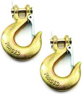 π (set of 2) 3/8 inch g70 forged safety hook with latch | capacity: 18,000 lbs logo