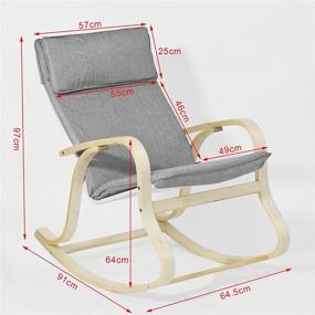 img 3 attached to 🪑 FST15-DG Haotian Rocking Chair: Comfortable Relax Lounge Chair with Cushion