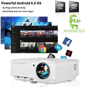 img 3 attached to WiFi Bluetooth Projector 5000 Lumen Full HD 1080P Video Outdoor Movie Projector 200&#34