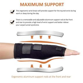 img 2 attached to 🖐️ Adjustable Carpal Tunnel Wrist Brace with Removable Thumb Splint - Pain Relief Support for Tendonitis, Arthritis - Night Sleep Wrist & Thumb Stabilizer for Women and Men