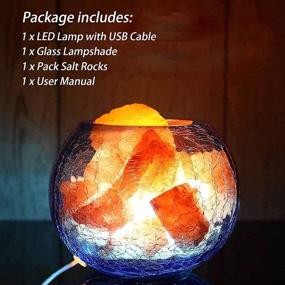 img 1 attached to 🌸 Himalayan Salt Lamp: Dimmable USB Pink Salt Lamp with Blue Bowl - Natural Crystal Sea Salt Night Light for Mood Lighting, Decor, Meditation, Yoga, and Household Gifts