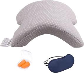 img 4 attached to 🤗 Couples Memory Foam Cuddle Pillow - Pressure-Relief Hand Support Pillow for Side Sleepers to Ease Neck and Back Pain, Lumbar Support and Office Rest Pillow