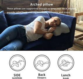 img 2 attached to 🤗 Couples Memory Foam Cuddle Pillow - Pressure-Relief Hand Support Pillow for Side Sleepers to Ease Neck and Back Pain, Lumbar Support and Office Rest Pillow