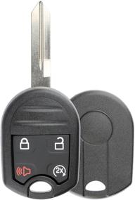 img 2 attached to 🔑 KeylessOption Keyless Entry Remote with Uncut Blank Ignition Key Blade: F-150 F-250 Explorer Edge - Shell Case Cover with Buttons Included
