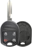 🔑 keylessoption keyless entry remote with uncut blank ignition key blade: f-150 f-250 explorer edge - shell case cover with buttons included logo