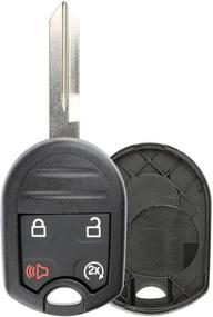 img 3 attached to 🔑 KeylessOption Keyless Entry Remote with Uncut Blank Ignition Key Blade: F-150 F-250 Explorer Edge - Shell Case Cover with Buttons Included