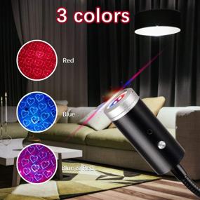 img 2 attached to USB Star Night Light with 9 Modes, 24 Lighting Effects, Sound 🌟 Activated Strobe for Car Interior, Ceiling, Bedroom, Party, and More (Blue & Red)