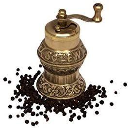 img 2 attached to 🌶️ Authentic Turkish Handmade Sozen Brass Pepper Grinder: Portable Conical Burr Mill, Istanbul Crafted, Manual Crank, 4.7 Inches