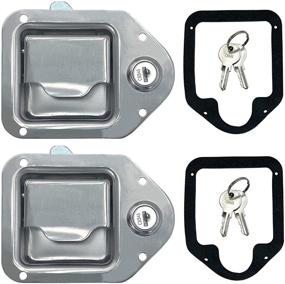 img 4 attached to 🔒 Stainless Steel Toolbox RV Handle Latch – Paddle Lock for Trailer Door, RV Camper, Truck Bed Toolboxes – 3/8'' x 3-1/4''