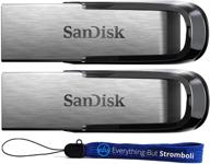sandisk ultra flair usb 3.0 32gb flash drive (2 pack) – high performance with everything but stromboli lanyard included logo