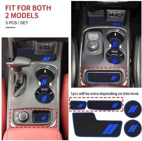 img 3 attached to Auovo Center Console Mats For Durango Accessories 2014 2015 2016 2017 2018 2019 2020 Auto Car Cup Holder Insert/Coasters Custom Fit Cup Liners Pads Interior Decoration (5Pcs/Set