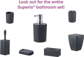 img 1 attached to Grey Decorative Woven Design Soap Dispenser - Superio Wicker Bathroom Accessories