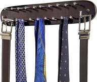 👔 richards homewares 21 closet tie rack: walnut wood with chrome hooks - multi-accessory holder for storage and organization логотип