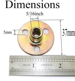 img 3 attached to 🔩 6-Pack RuiLing Zinc Plated Carbon Steel Tee Nut Fastener - 3-Hole Mounting Hardware Fitting with Female Thread 5/16"x2.5x37" Through-Hole Insert