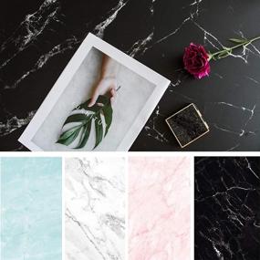 img 4 attached to Enhance Your Photography with Marble Backdrop Paper 4-Pack Kit - Ideal for Food, Product, and Jewelry Shots, Blogging Props, and Tabletop Pictures - 22x34Inch/ 56x86cm Size - Double Sided Background Rolls - With 8 Patterns